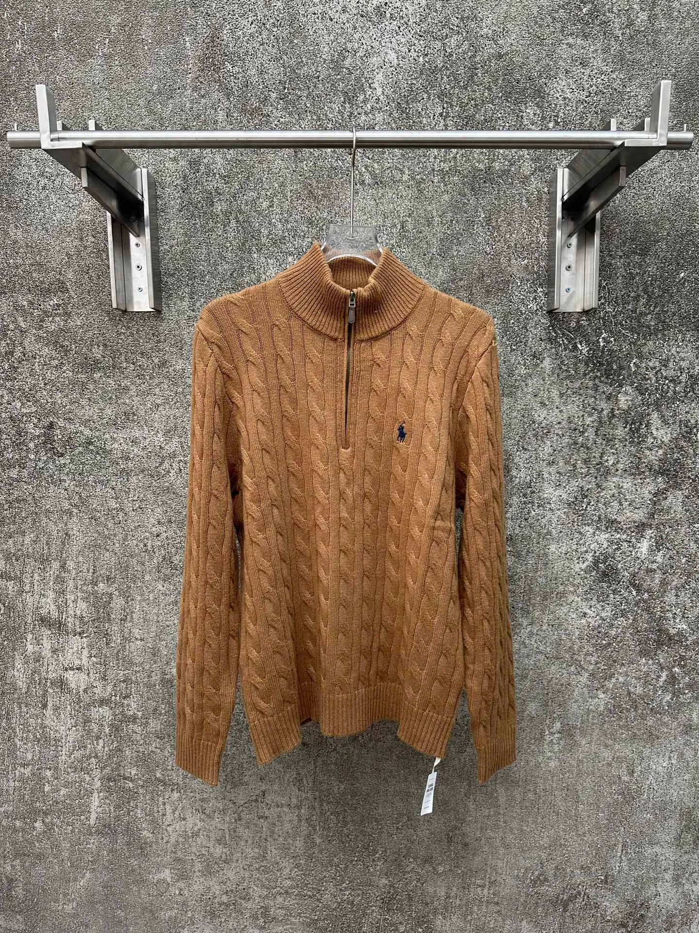 🅿️520 Polo Ralph Lauren 25ss solid color stand collar half zipper long sleeve sweater Size: S M L XL